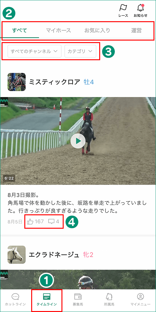 タイムライン画面